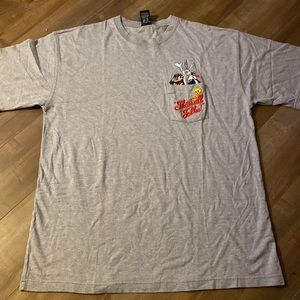Warner Bros Looney Tunes “That’s All Folks” Graphic Pocket T-Shirt